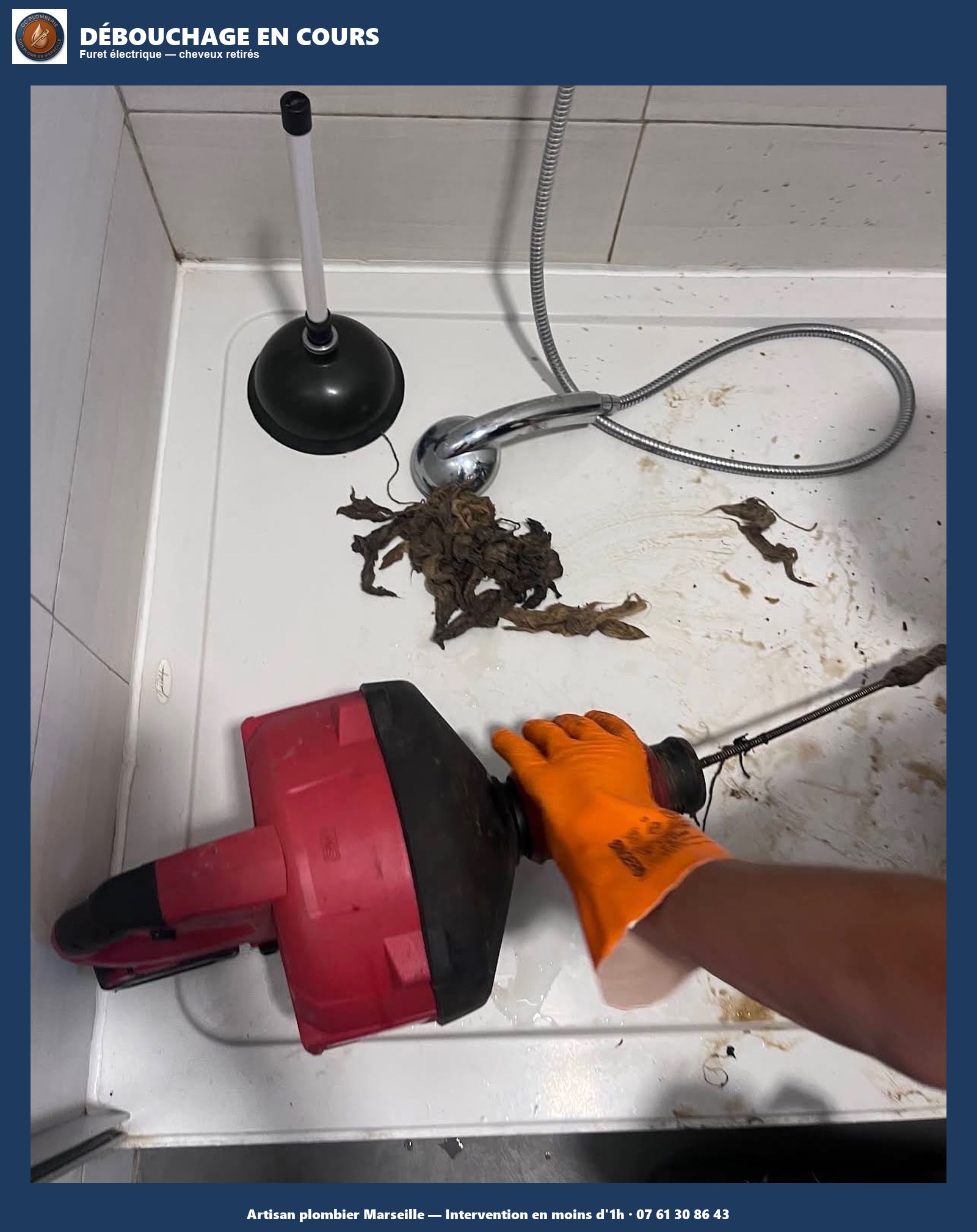 Débouchage furet — avant / après