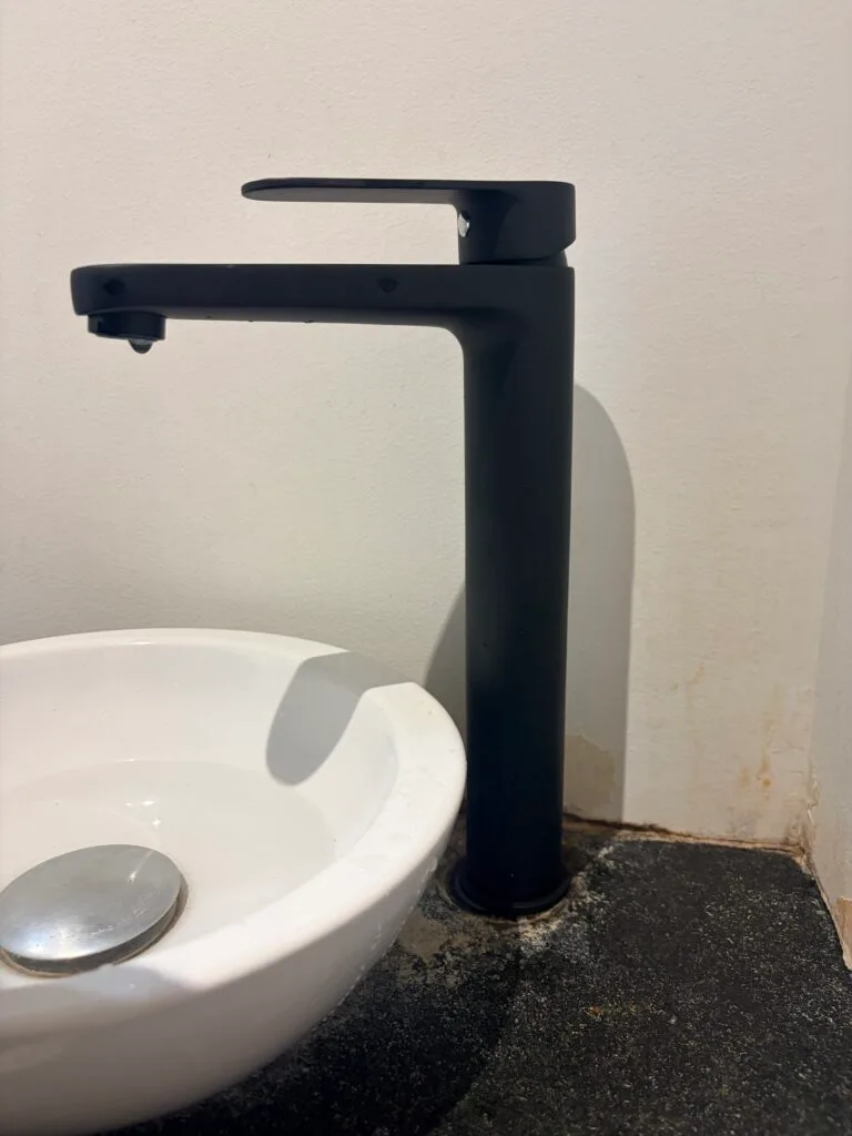 Mitigeur de vasque noir après remplacement à Marseille